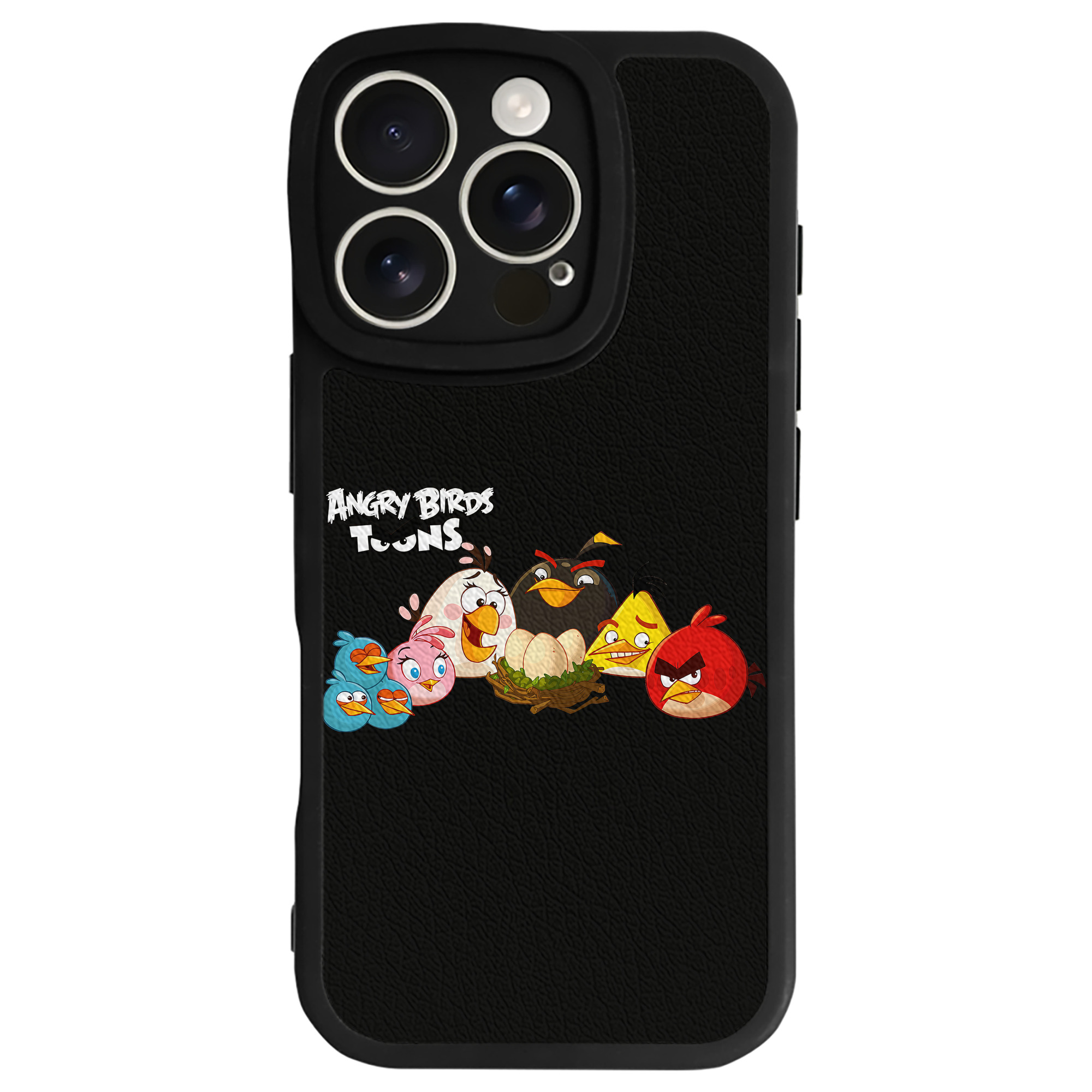 （画像用） Angry Birds アングリーバード 【iPhone 16シリーズ対応】シリコンスマホケース（レザー調） 材質：シリコン